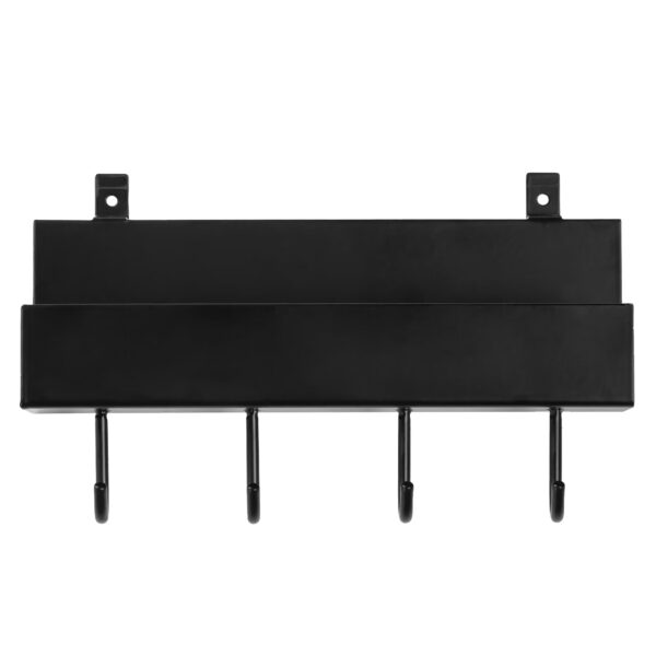 Schwarzes Regal für Akustikpaneele mit 4 Haken, 215 mm