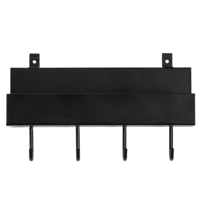 Schwarzes Regal für Akustikpaneele mit 4 Haken, 215 mm