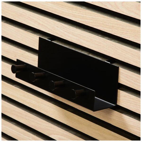 Schwarzes Regal für Akustikpaneele mit 4 Stiften, 215 mm