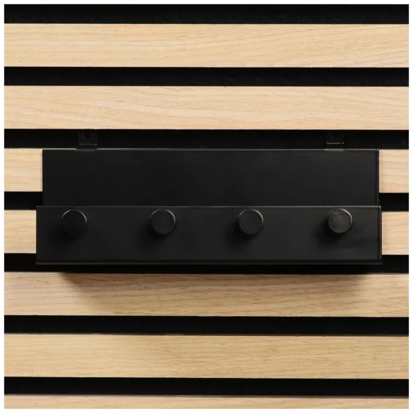 Schwarzes Regal für Akustikpaneele mit 4 Stiften, 215 mm